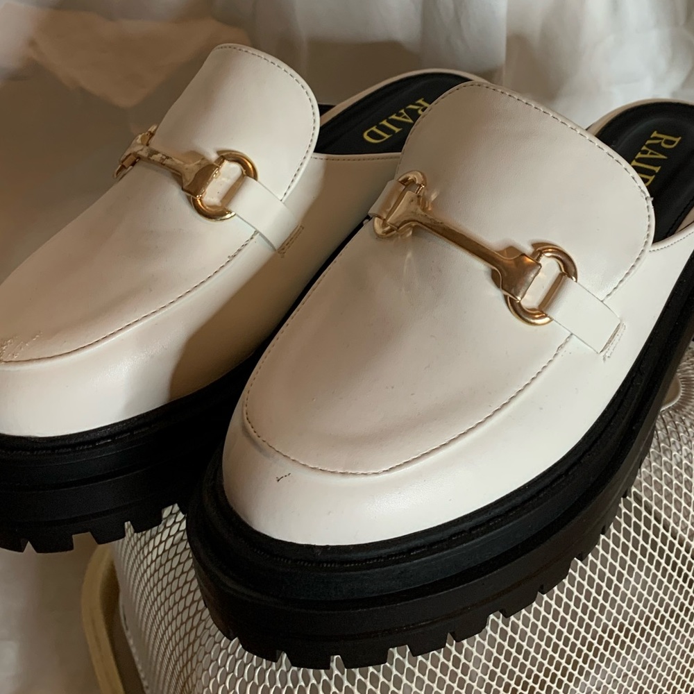 RAID White/Black Chunky Loafer Mule 😍😍😍